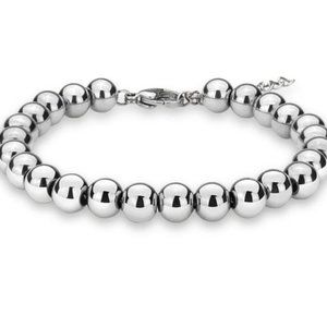18K Gold Stainless Steel Bead Bracelet SILVER
